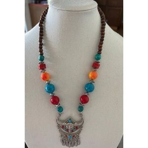 Tibetan Bull Head Beaded Necklace